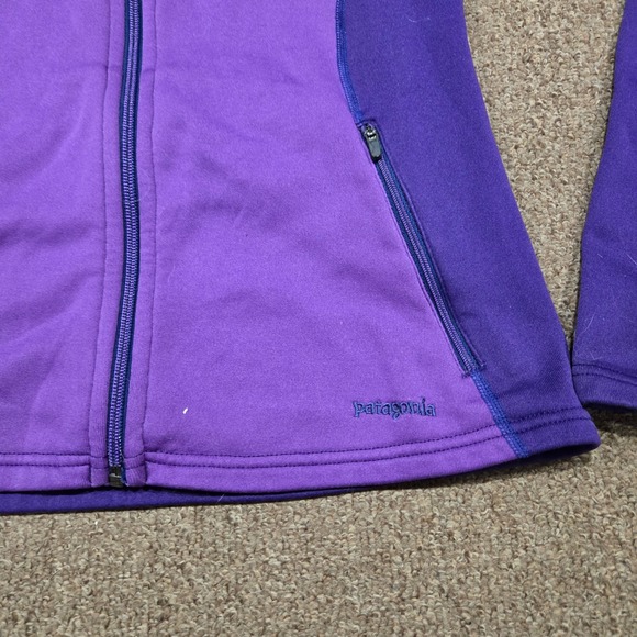 Patagonia Fleece Jacket Womens Small Purple Piton Hybrid Hooded Full Zip Outdoor - Picture 5 of 9